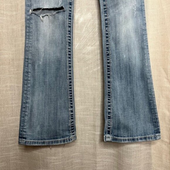 Miss Me Boot Cut Jeans Low Rise Stretch Rhinestone Distressed Womens Size 26x31 - Picture 6 of 11